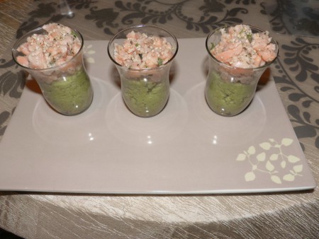 verrine duo guacamol/saumon