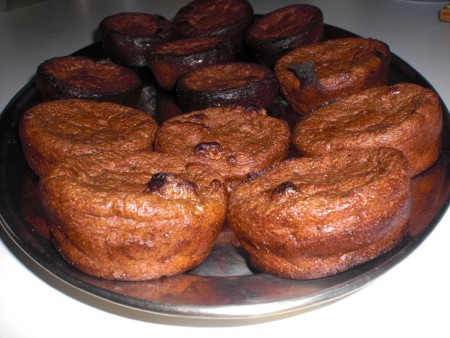 mini soufflée de polenta chocolat/cannelle/miel